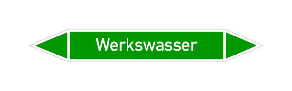 Schilder Klar Rohrleitungskennzeichen Werkswasser, 187x26 mm Folie selbstklebend, 101482/61