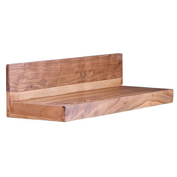 Wohnling Wandregal MUMBAI Massivholz Akazie 80 cm, Landhaus-Stil, Echt-Holz, Natur-Produkt, WL1.575