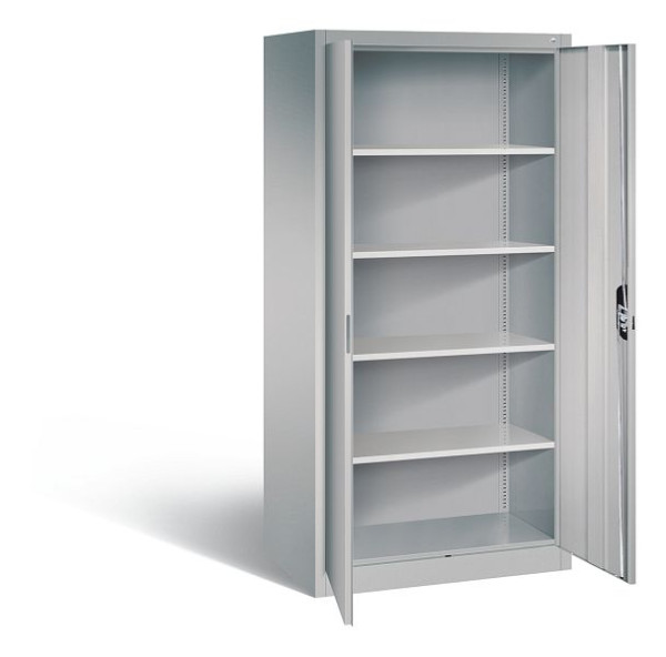 C+P Büroschrank Acurado, H1950xB930xT600mm, Farbe: Weißaluminium, Muldengriff, 5 OH, 9290-000 S10431