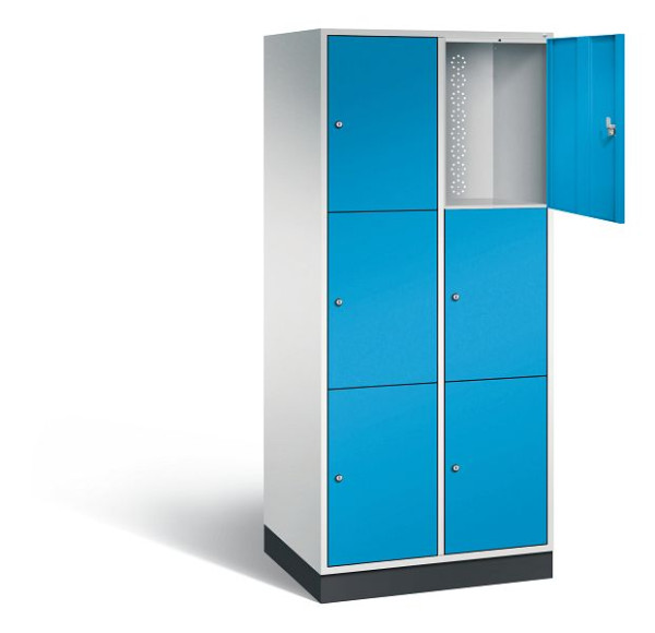 C+P XL-Schließfachschrank Intro, H1950xB820xT590mm, Farbe: Lichtgrau / Lichtblau, 8370-203 S10058