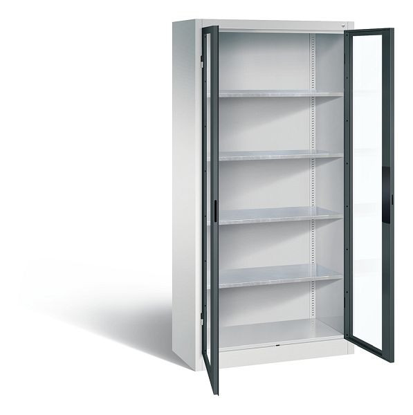 C+P Werkzeugschrank Acurado, H1950xB930xT400mm, Farbe: Lichtgrau / Anthrazitgrau, Muldengriff, 8920-0552 S10018