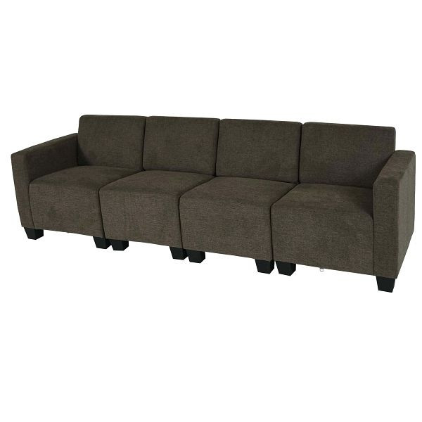 Mendler Modular 4-Sitzer Sofa Couch Lyon, Stoff/Textil, braun, 2x75615+75616+75617