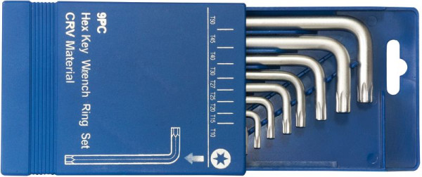 SW-Stahl Winkelschlüsselsatz, T-Profil, T10-T50, 9-teilig, 04410SB
