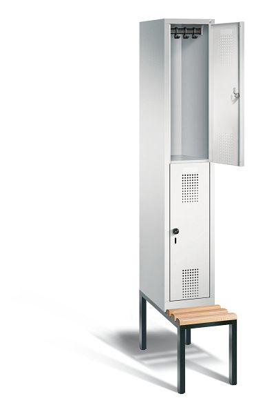 C+P Spind doppelstöckig Evolo, H2090xB320xT815mm, Farbe: Lichtgrau, 48350-10 S10007
