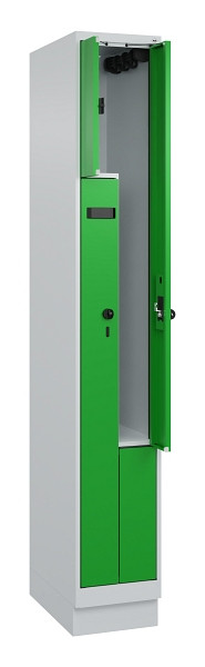 C+P Z-Spind Evolo PLUS, Sockel, 2 Fächer, 1950x300x500mm, 7035/6037, Drehriegel, 049023-102 S10008