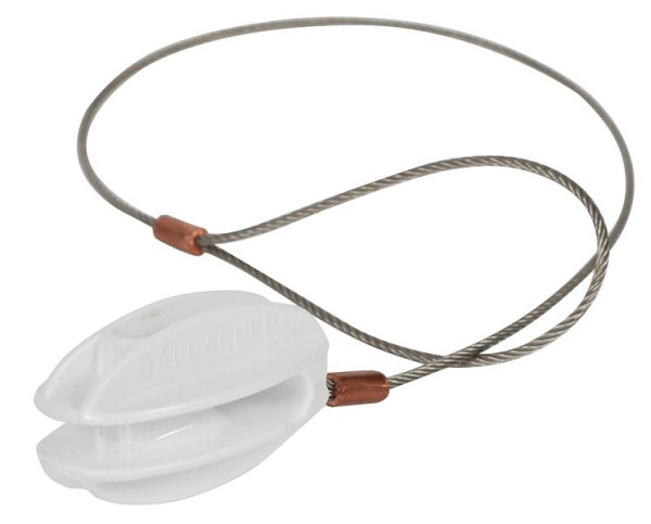 Gallagher Zugisolator S Verstärkt weiß inkl. Edelstahldraht, VE: 5 Stück, 079483