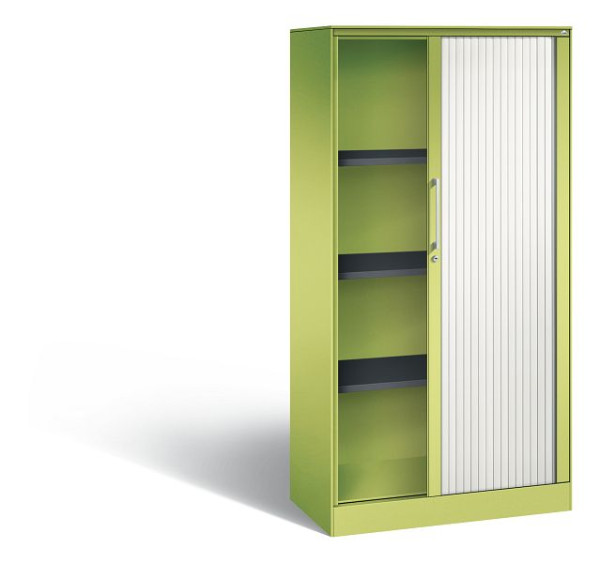 C+P Rollladenschrank Asisto, H1639xB800xT435mm, Farbe: Viridingrün / Verkehrsweiß, Bügelgriff, 4 OH, 143013-000 S10060