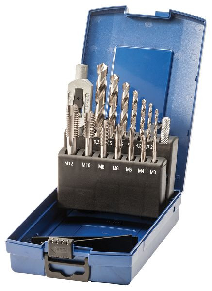 SW-Stahl Sortiment Gewinde- und Kernlochbohrer, M3-M12, 15-teilig, 82228L