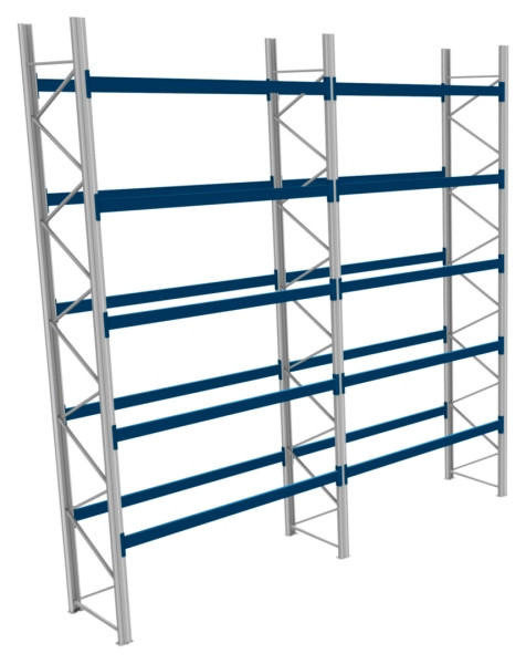 BITO Palettenregal P4 6005x1100x5800 Komplettregal, 5E, 800 RAL5010 U, 56482