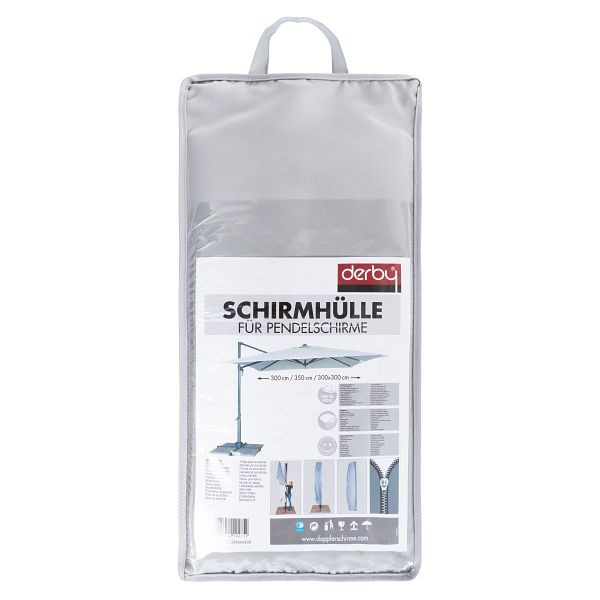 derby Schirmhülle für Pendelschirme wie Ravenna 300, 350 und 3x3 Design 827 grau, mit RV und Stab, 85399RAV