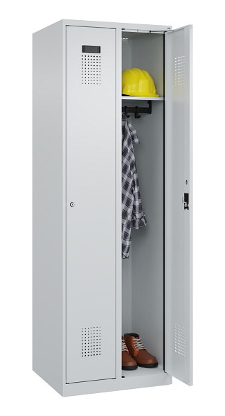 C+P Spind Evolo PLUS, 2 Abteile, 1850x600x500mm, 7035/7035, Verschluss Zylinderschloss, Ablageböden 2, 049000-20 S10040