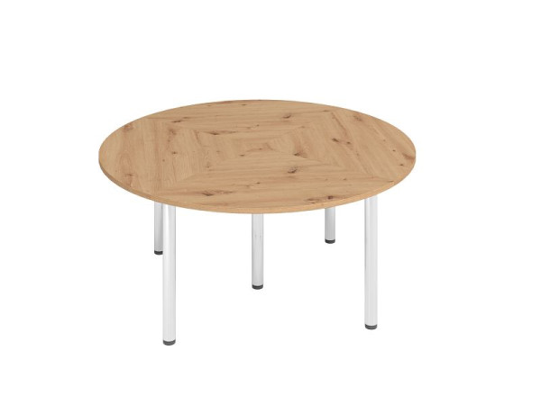 Hammerbacher Tischset K7, Platte: Asteiche, bestehend aus: 4 x VKP91, 5 x VSTFK in Chrom, VSETK7/R/C