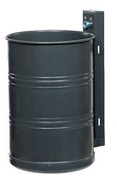 Renner Abfallbehälter ca. 20 L, ungelocht, zur Wand- und Pfostenbefestigung, feuerverzinkt und pulverbeschichtet, anthrazit-eisenglimmer, 7003-01PB DB703