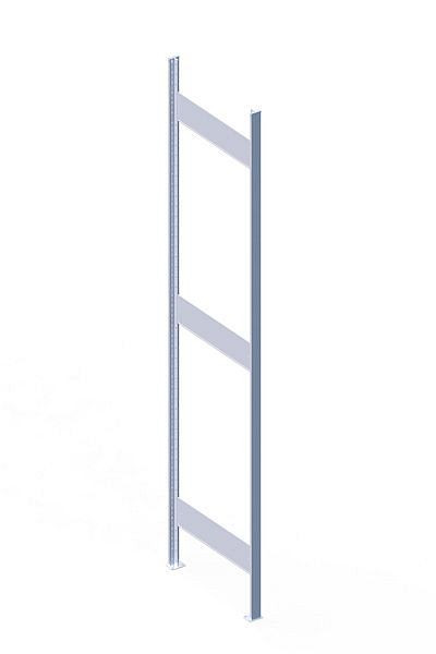 Meta S3 T2 N Steckrahmen 2500x600 mm, RAL 7035 Lichtgrau, für Steckregal CLIP, 200177621