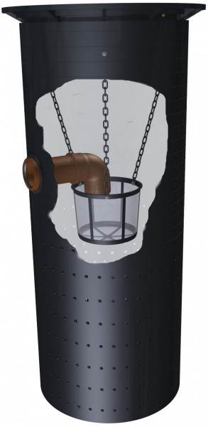 GreenLife Sickerschacht 500 Liter aus hochwertigem Kunststoff (PE), schwarz, G0003700