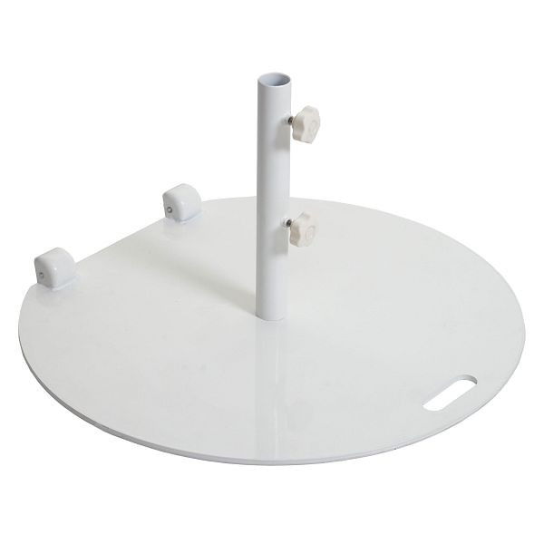 Mendler Sonnenschirmständer HWC-A33, Schirmständer Sonnenschirmfuß Sonnenschirmhalter, rollbar, Metall, 22kg Ø 69cm, weiß, 75913