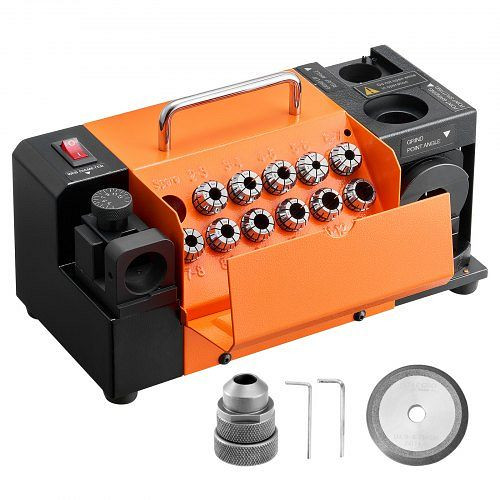 VEVOR Bohrerschleifgerät MR-13D, 3–13 mm, einstellbarer Freiwinkel, 95°–135° Spitzenwinkel, 4600 U/min, 11 Spannzangen, CBN-Scheibe, XXZTYMQ313MMYCBD3001V2