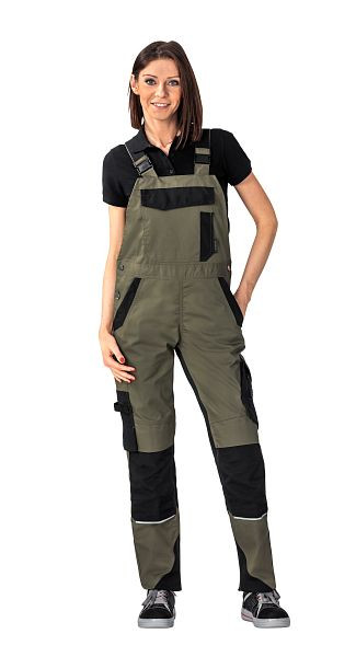 Planam Norit Damen Latzhose, oliv/schwarz, Größe 42, 6535042