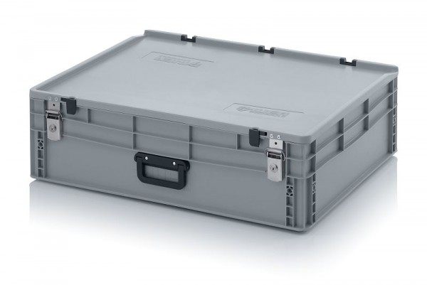 Auer Eurobehälter Koffer mit Verschließsystem 1G 1 Griff auf der Längsseite, LxBxH: 80 x 60 x 23,5 cm, ED 86/22 1G 2S