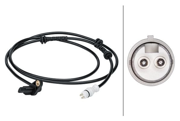 HELLA Sensor, Raddrehzahl, 2-polig, Hinterachse, Kabel: 1580mm, 6PU 012 679-251