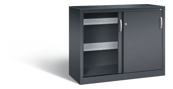 C+P Schiebetürenschrank Acurado, H1000xB1200xT500mm, Farbe: Schwarzgrau, Bügelgriff, 2056-09 S10084
