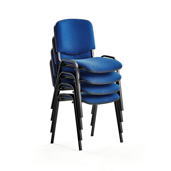 AJ Konferenzstühle NELSON, Textilbezug blau/schwarz, 4 Stück, 116614