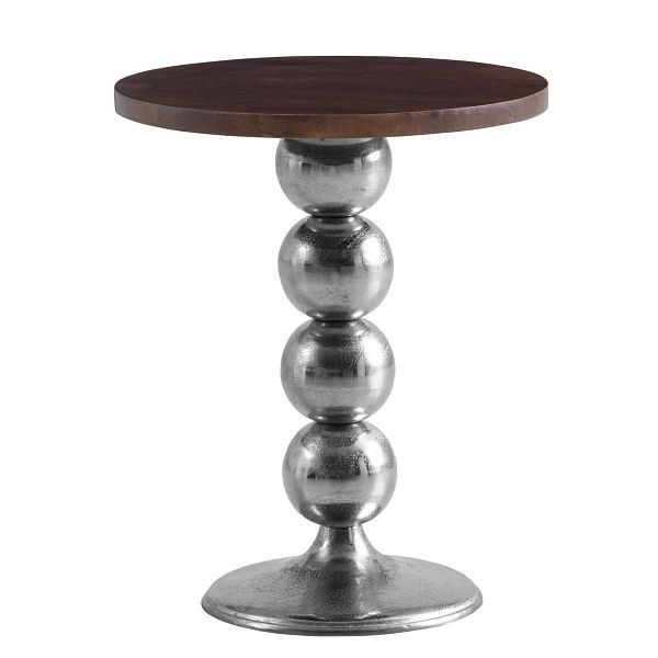 Wohnling Beistelltisch Mango Massivholz Metall 50x50x61,5cm Anstelltisch, Kleiner Abstelltisch Rund, Sofatisch Hoch, WL7.210