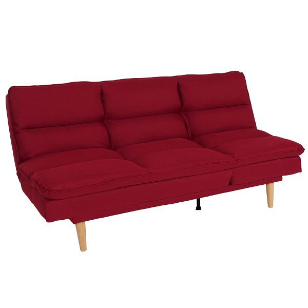 Mendler Schlafsofa HWC-M79, Gästebett Schlafcouch Couch Sofa, Schlaffunktion Liegefläche 180x110cm, Stoff/Textil bordeaux, 102373