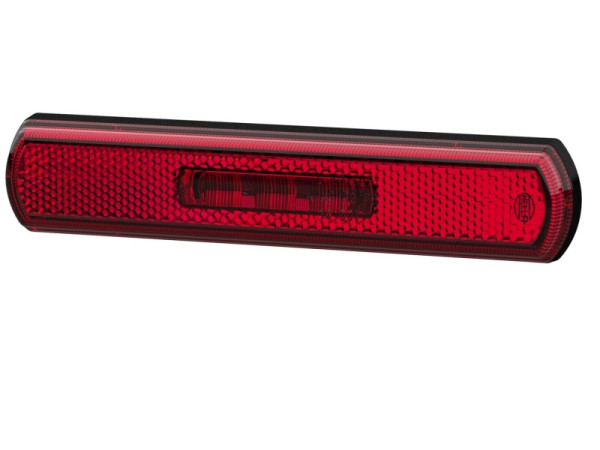 HELLA Seitenmarkierungsleuchte, Shapeline Tech, LED, 12/24V, Anbau/geklebt, rot, LED: gelb, 500mm, 2-polig, links/rechts, 2PS 013 303-001