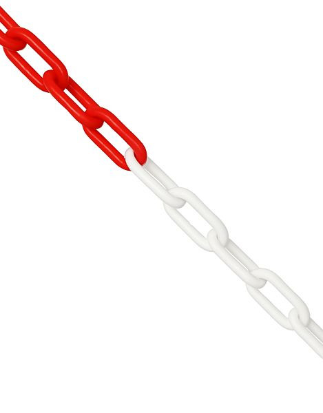 Ri-Traffic Kunststoff-Sperrkette rot/weiß, 6 mm, VE: 25 Meter, 10-0000-25-RW