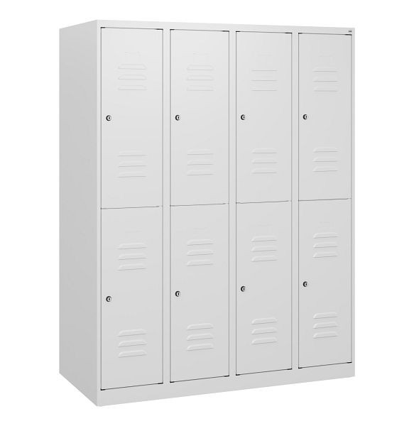 C+P Doppelstöckiger Spind Classic PLUS, 4 Abteile, 1530x1200x500mm, 9016/9016, Zylinderschlösser, 0803005-40 S10017