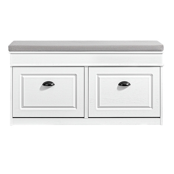 SoBuy Schuhbank mit einer Schublade Weiß 104.5x23.8x54cm, Funktional, FSR64-WG
