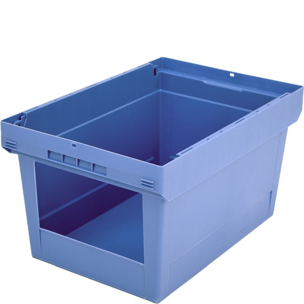 BITO Mehrwegbehälter MB ohne Zubehör/Gefahrgut /MB 64324 600x400x323 taubenblau, Entnahmeöffnung stirnseitig, C0401-0019