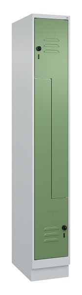 C+P Z-Spind Classic PLUS, C Z-Spind, Classic PLUS, Sockel, 2 Abteile, 1950x300x500mm, 7035/6011, Drehriegel, 080023-102 S10006