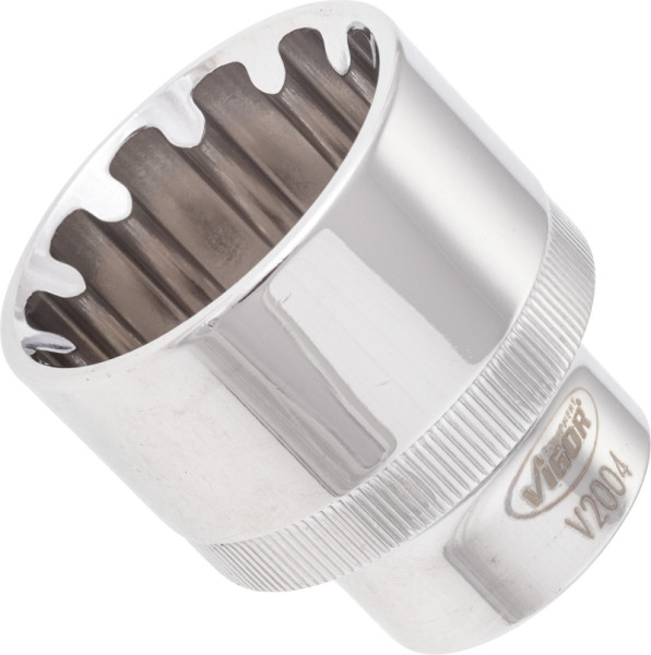 VIGOR Multiprofil Steckschlüsseleinsatz, Vierkant hohl 12,5 mm (1/2 Zoll), Multiprofil, 32 mm, VE: 10 Stück, V2004