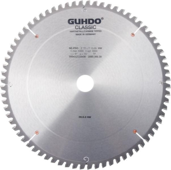 GUHDO HW-Säge 420x3,8/3,2x40 Z96TF NE-pro negativ, 2085.420.40