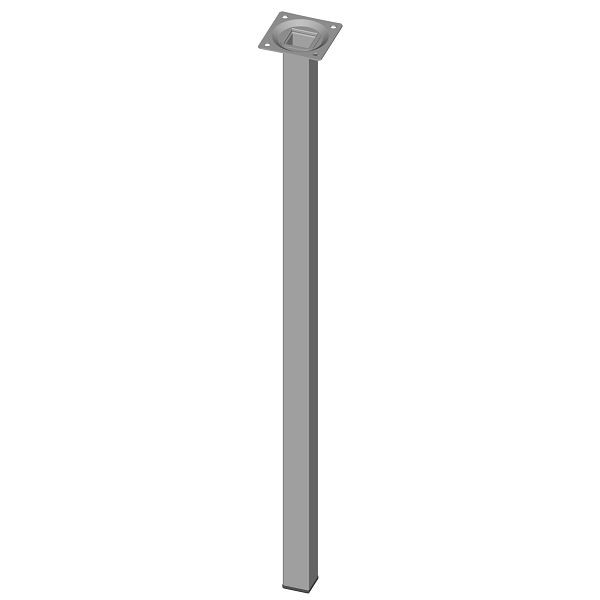 Element System STAHLROHRFUSS, LOSE, 25X25, M10, 600 mm, WEISS ALU, VE: 4 STÜCK, 11101-00131