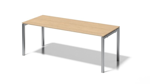 Bisley Cito Schreibtisch, 730 mm höhenfixes U-Gestell, H 19 x B 2000 x T 800 mm, ahorn/silber, DUF2008MP355