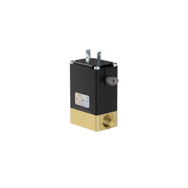 Riegler 2/2-Wege-Magnetventil, stromlos geschlossen, Messing, G 1/4, DN 4,0, PN 0-5, FPM, direktgesteuert 230V AC, 125751