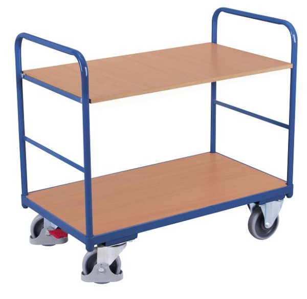 VARIOfit Etagenwagen niedrig, Außenmaße: 1.060 x 700 x 990 mm, RAL 5010 enzianblau, LadehöheLadehöhe: 525 mm, sw-700.239