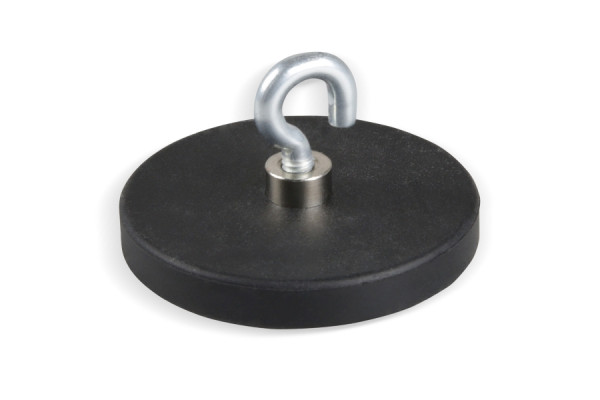 Eichner Gummierter Neodymmagnet mit Haken, 43 x 6 mm, 100N, VE: Pack à 5 Stück, 9218-05184
