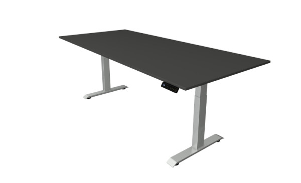 Kerkmann Sitz-/Stehtisch Move 4, B 2250 x T 1000 mm, Fuß silber, elektrisch höhenverstellbar von 640-1290 mm, Ahorn, 10041113