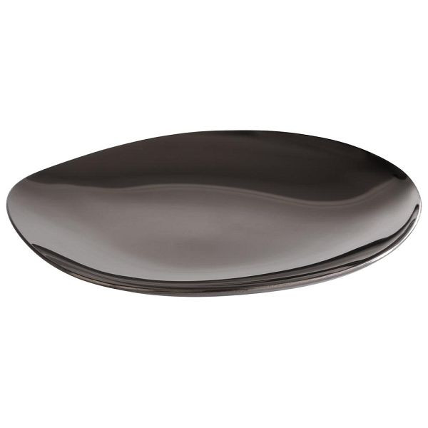 APS Teller "PEBBLES", 4er-Set, Edelstahl, PVD-beschichtet, 9 x 9 cm, Höhe 1 cm, Gunmetal-Look, 40795