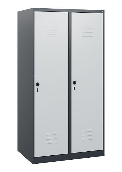 C+P Umkleidespind Classic PLUS, 2 Abteile, 1530x800x500mm, 7016/7035, Drehriegel, 0800005-22 S10011