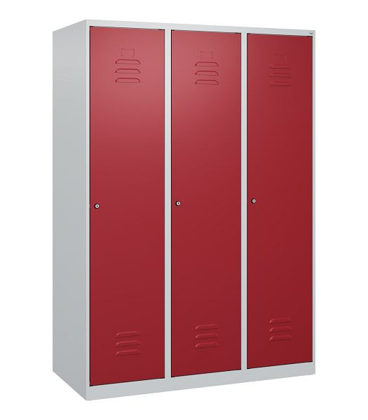 C+P Umkleidespind Classic PLUS, 3 Abteile, 1700x1200x500mm, 7035/3003, Zylinderschlösser, 0800007-32 S10024
