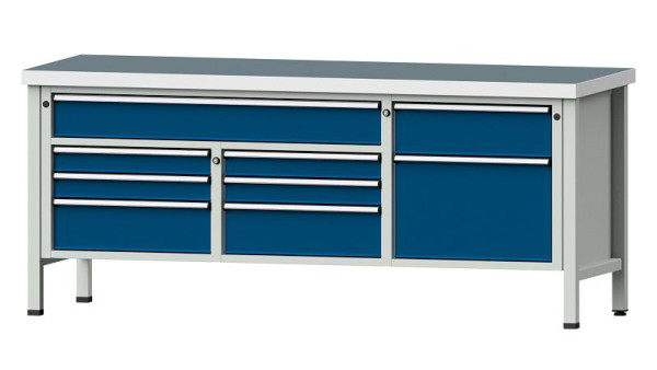 ANKE Werkbänke Kastenwerkbank, Modell 282 V, 2000 x 700 x 850 mm, RAL 7035/5010, UBP 50 mm, 304.542