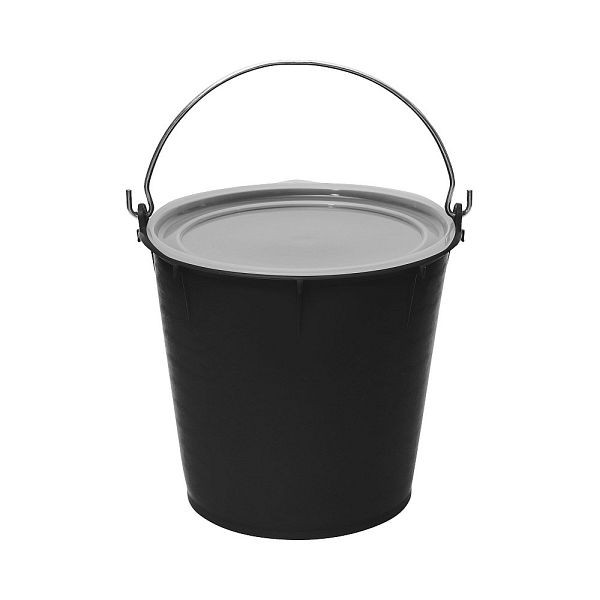 Growi Futtereimer 7 Liter, ohne Deckel, lebensmittelecht, 320 mm Ø, 250 mm Höhe, schwarz, 10062965