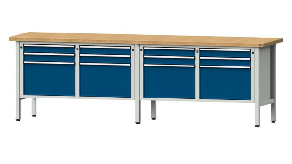 ANKE Werkbänke Kastenwerkbank, Modell 233 V, 2800 x 700 x 890 mm, RAL 7035/5010, BMP 40 mm, 305.049
