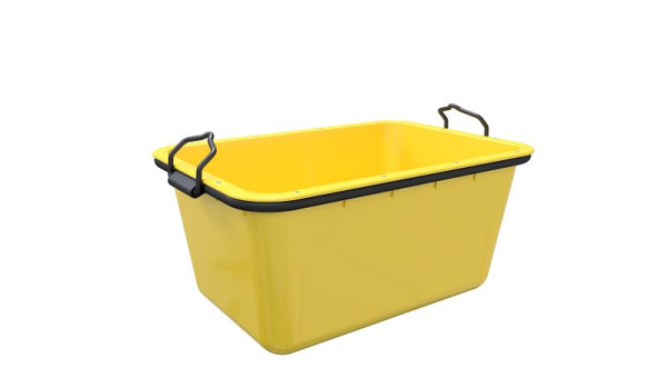 Schake Mörtelwanne aus Kunststoff in gelb, mit Stahlrohr aus robustem und schlagzähem HDPE (High Density Polyethylen), 11200-G