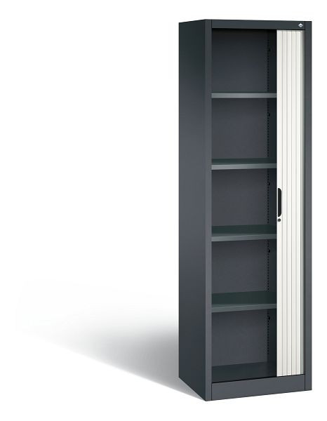 C+P Rollladenschrank Omnispace, H1980xB600xT420mm, Farbe: Schwarzgrau / Verkehrsweiß, Griffmulde, 5 OH, 3200-00L S10108